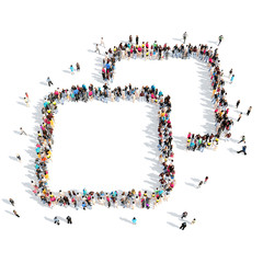 people in the shape of abstract symbols.