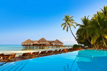 Pool auf der tropischen Malediven-Insel