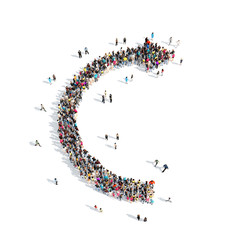 People in the form of arrows.