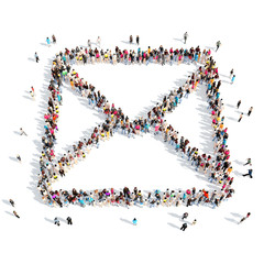  people in the shape of a letter.