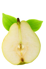 cut pear isolated on white background diet vitamin breakfast lunch dinner home kitchen organic health eco low weight