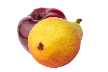 apple pear isolated on white background diet vitamin breakfast lunch dinner home kitchen organic health eco low weight