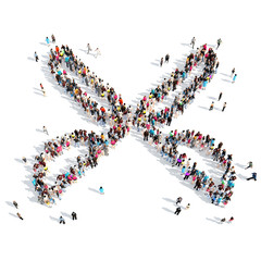 people in the shape of scissors.