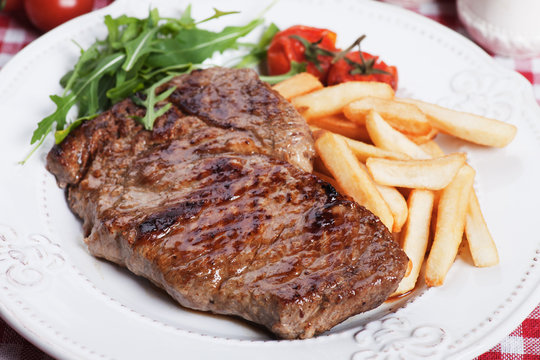 Beef steak with french fries