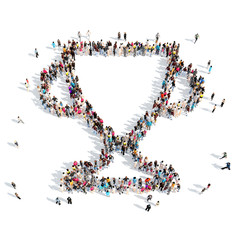  people in the shape of a cup.