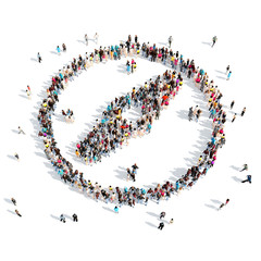 people in the shape of a compass.