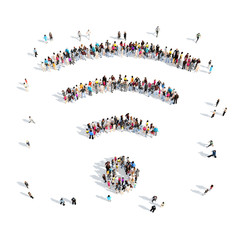 people in the shape of wi fi.