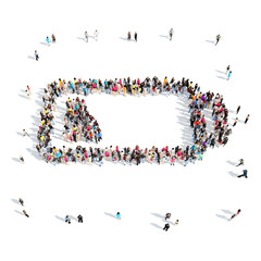 people in the shape of battery charge.