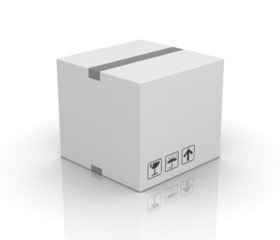 blank white cardboard box