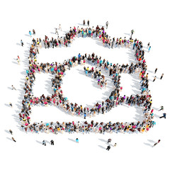  people in the shape of camera.