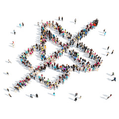 people in the shape of speaker.