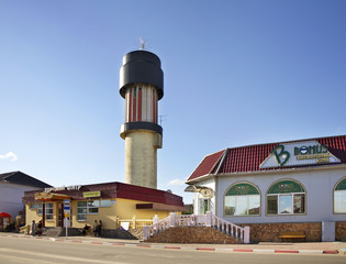 Fototapeta na wymiar Water tower in Hlybokaye. Belarus