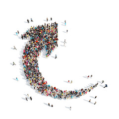 People in the form of arrows.