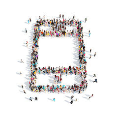 people in the shape of a smartphone.