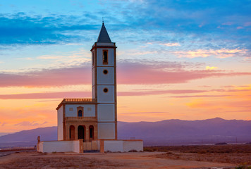 Obraz premium Almeria Cabo de Gata Salinas church in Spain