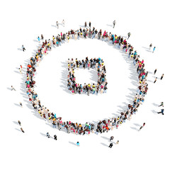 people in the shape of a button play.