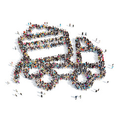 people in the shape of a truck.