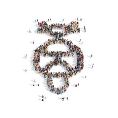  people in the shape of a motor scooter.