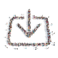 People in the form of arrows.