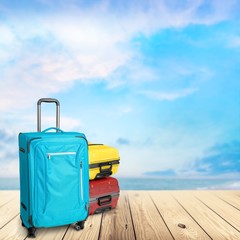 Airplane, airport, bag.