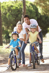 Family On Cycle Ride Together