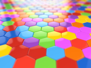 Abstract colorful hexagonal structure background - child kits decoration