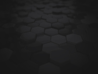 Abstract black 3D hexagonal background