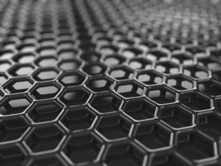 Fototapeta premium Abstracct black hexagonal carbon background