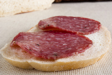 Classic sandwich with salami
