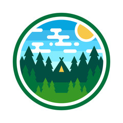 Woods camping badge