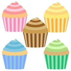 Cupcake vector set.sweet vector