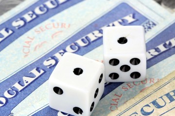 Fototapeta na wymiar Gambling on social security benefits and retirement income