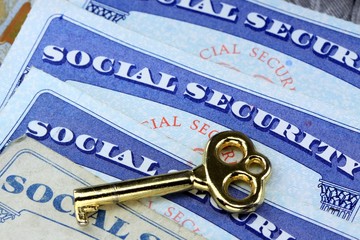 The key to social security benefits - Retirement income concept