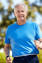 Elderly man jogging