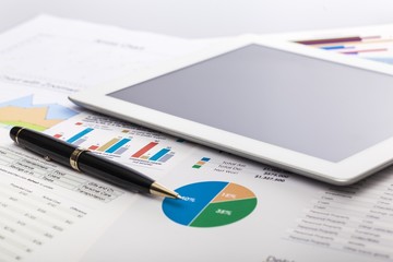 Obraz premium Investment, data, tablet.