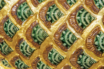 close up thai dragon statue in Thailand temple.