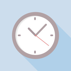 Clock icon , Vector illustration flat design with long shadow, EPS10 vector illustration

