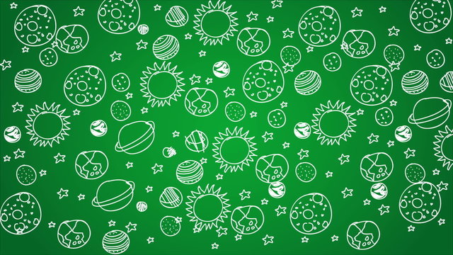 sun and planets background, Video animation