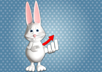 Hase Erfolg Pfeil Diagramm Symbol 3D weiß zeigen Comic