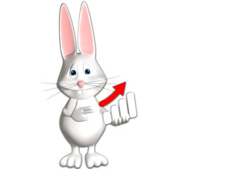 Hase Erfolg Pfeil Diagramm Symbol 3D weiß zeigen Comic