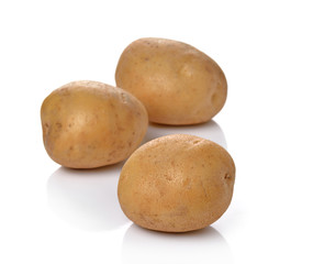 Potatoes with peel isolated on white background