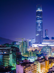 Vista noturna da cidade de Santiago Chile