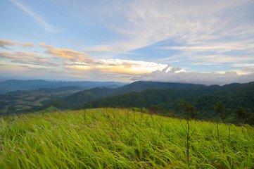 sunrise in the mountains landscape