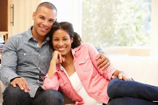 Mixed Race Couple At Home