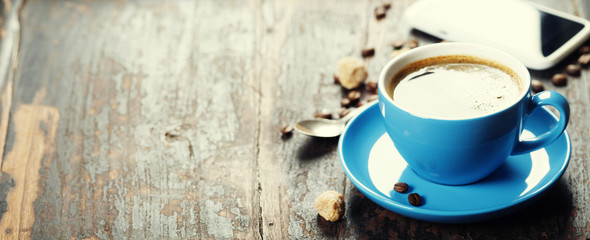 Blue coffee cup