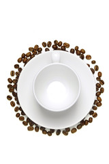 coffee cup over white background