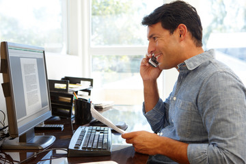 Man working in home office