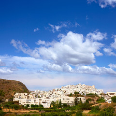Fototapeta na wymiar Mojacar in Almeria village skyline in Spain