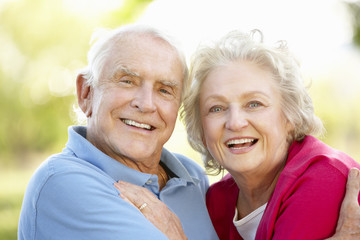 Senior couple in park