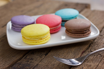 French colorful macarons.